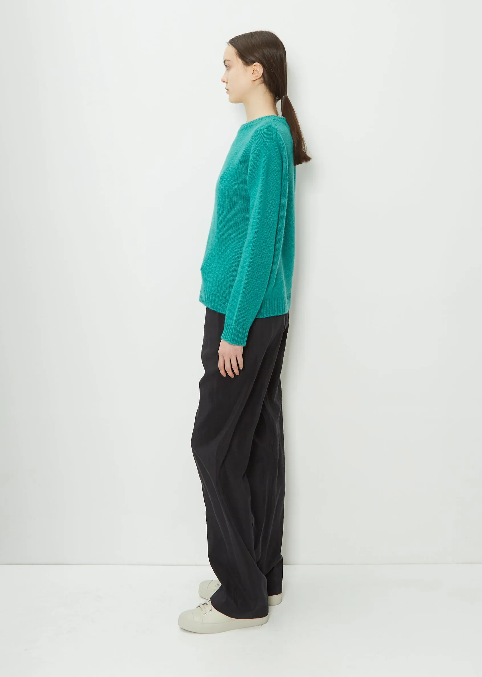 Move C-Neck Cashmere Sweater — Topaz Green