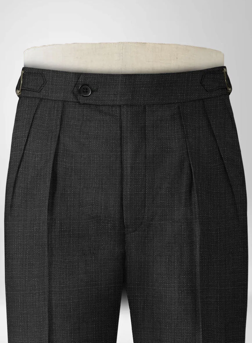 Napolean Bob Weave Charcoal Wool Highland Trousers