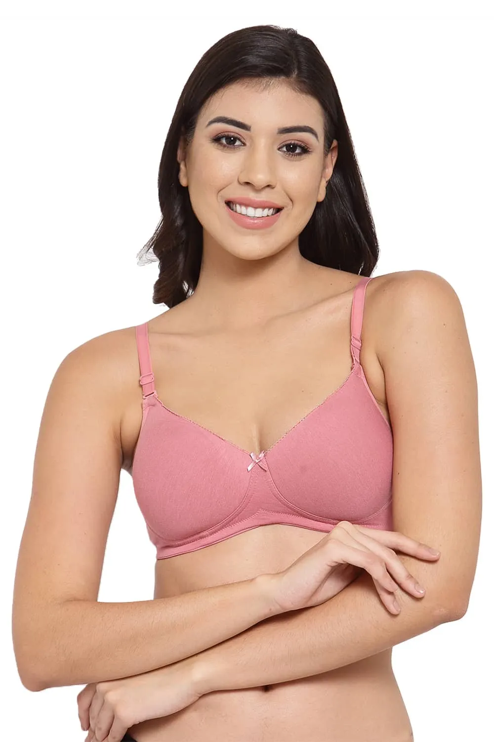 Organic Cotton Antimicrobial Padded t-shirt Bra-ISB104-Mauve-