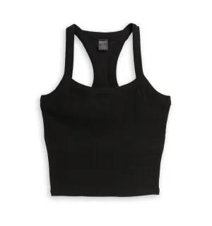 Organic Cotton Waffle Bra Top - Black