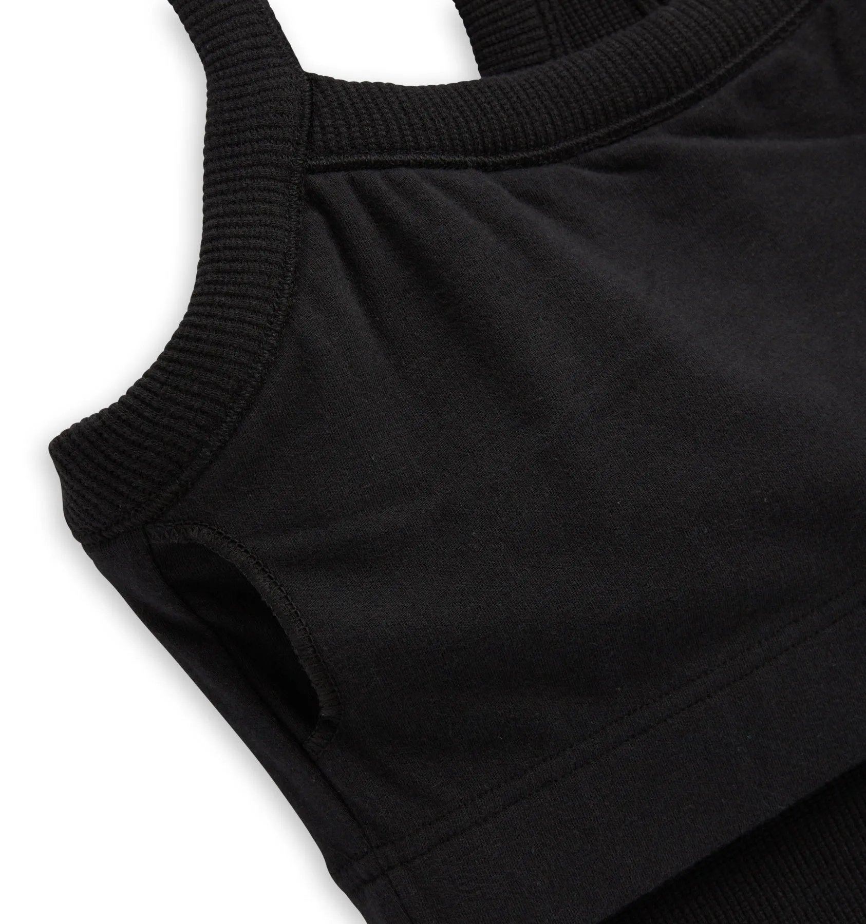 Organic Cotton Waffle Bra Top - Black