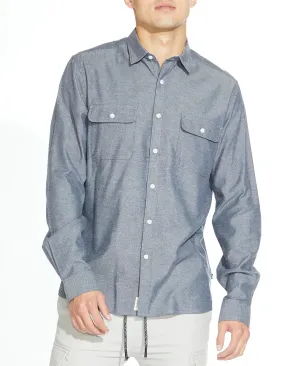 Orinda Long Sleeve Brushed Flannel Shirt (Blue)