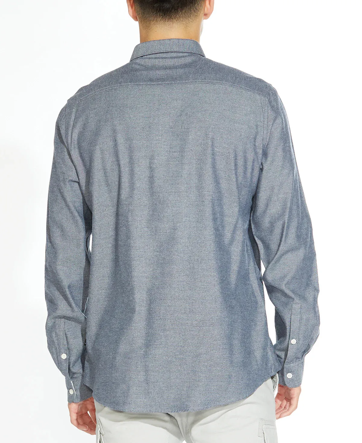 Orinda Long Sleeve Brushed Flannel Shirt (Blue)