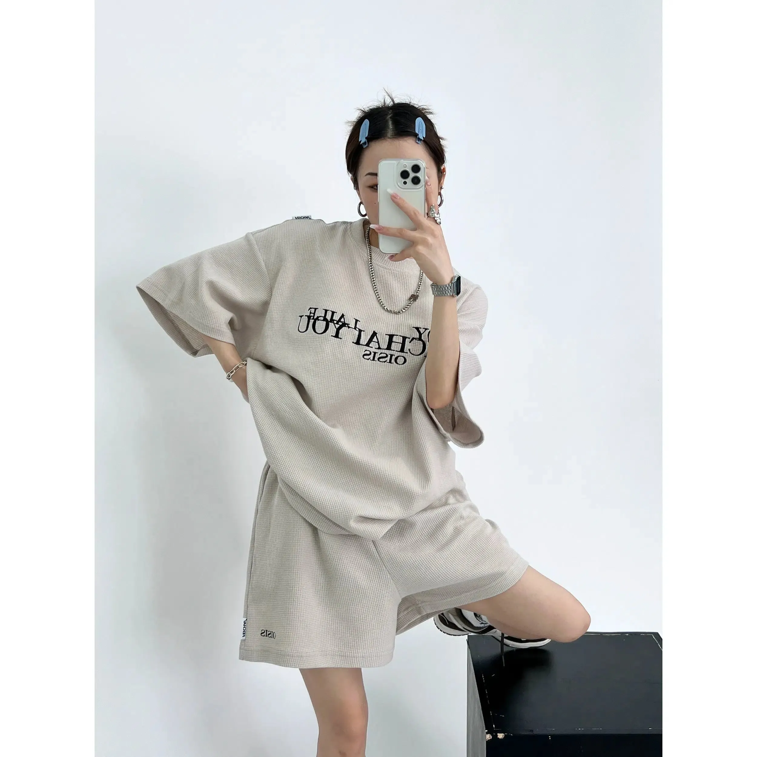 Oversized Turtleneck and Shorts Set