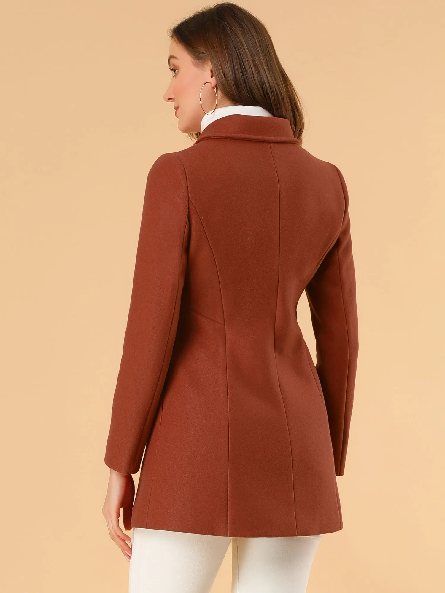 Peter Pan Collar Double Breasted Winter Long Trench Pea Coat