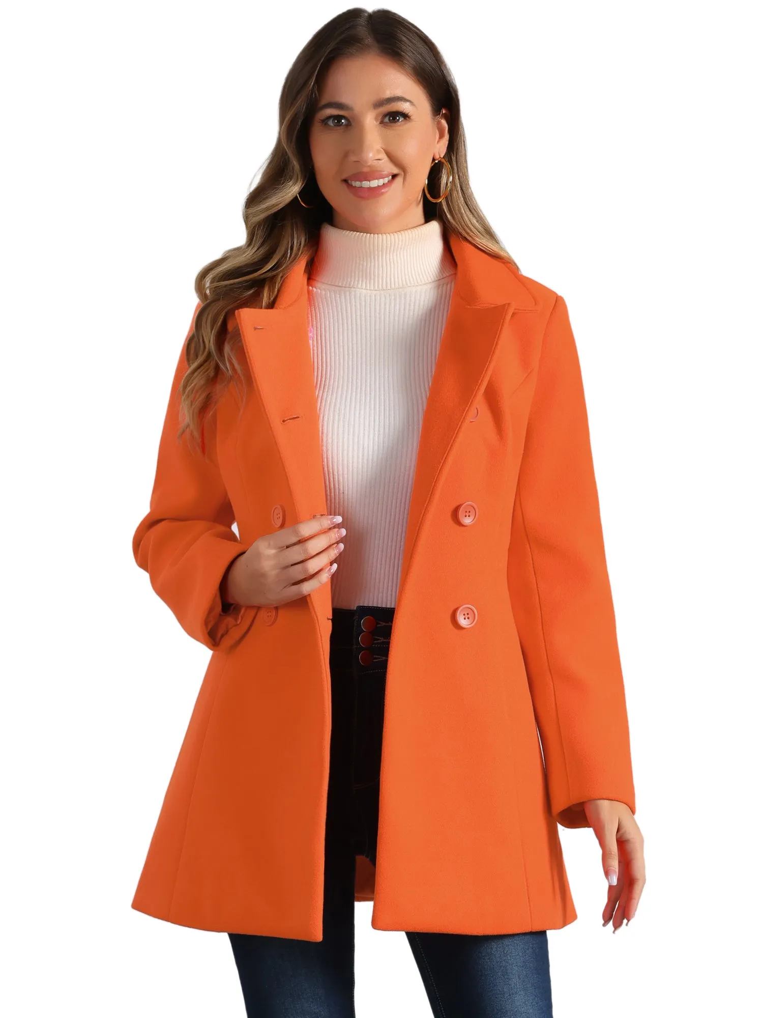 Peter Pan Collar Double Breasted Winter Long Trench Pea Coat