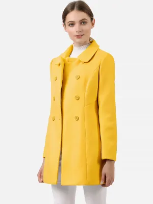 Peter Pan Collar Double Breasted Winter Long Trench Pea Coat