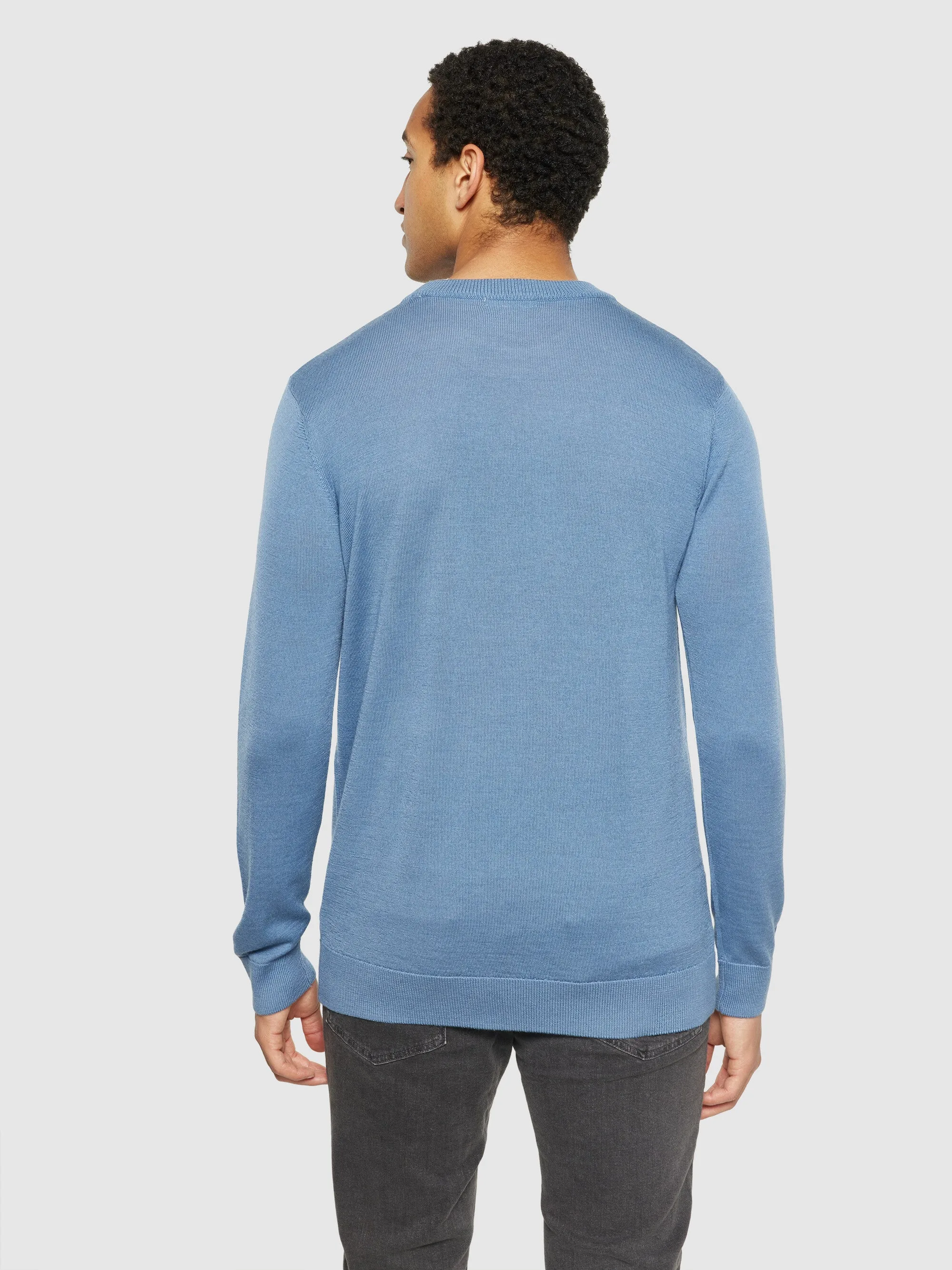 Regular merino knit crew neck - RWS - Moonlight Blue