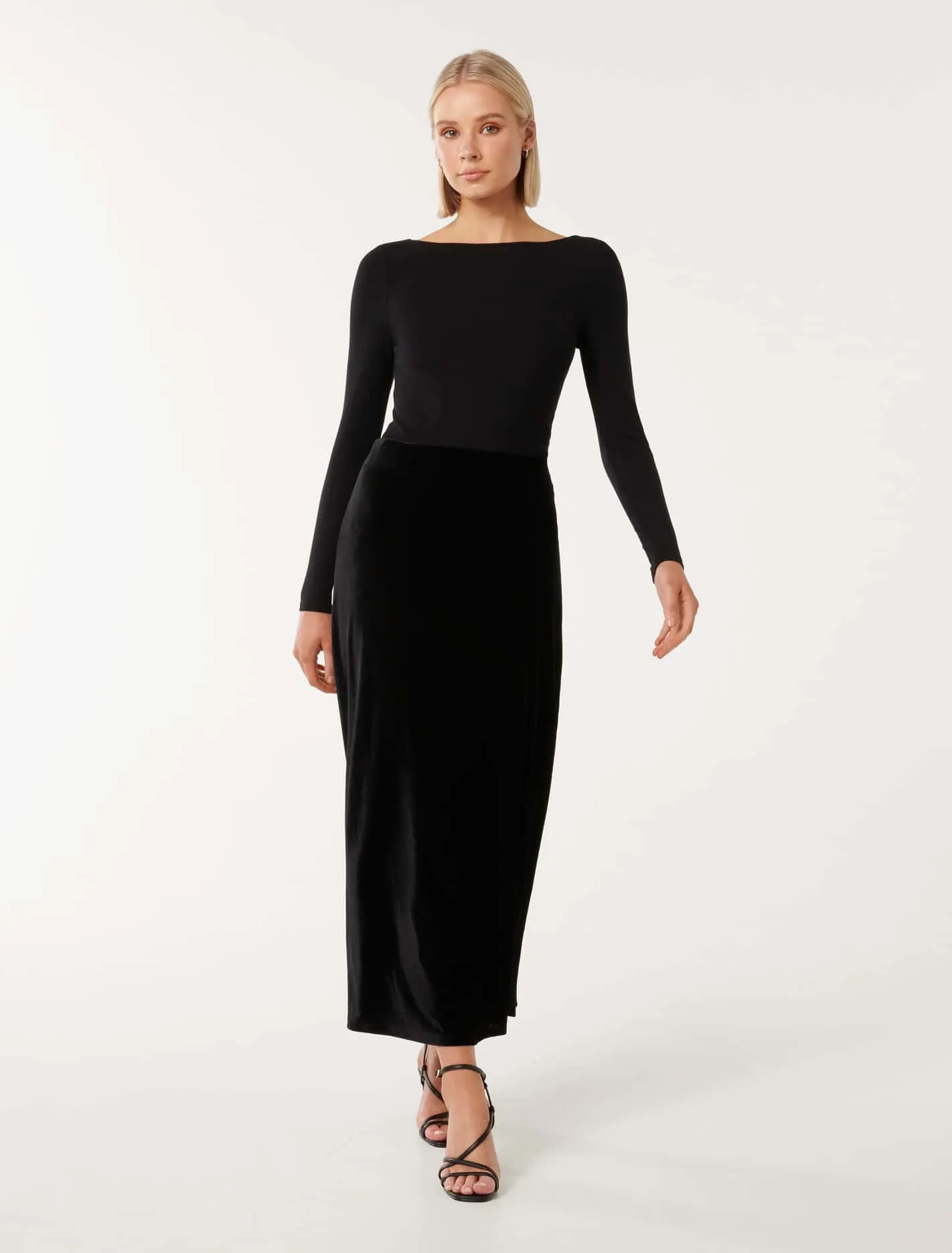 Sally Velvet Maxi Skirt