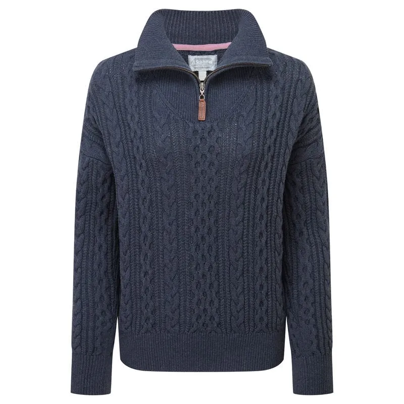 Schoffel Settle 1/4 Zip Ladies Jumper - Slate Navy