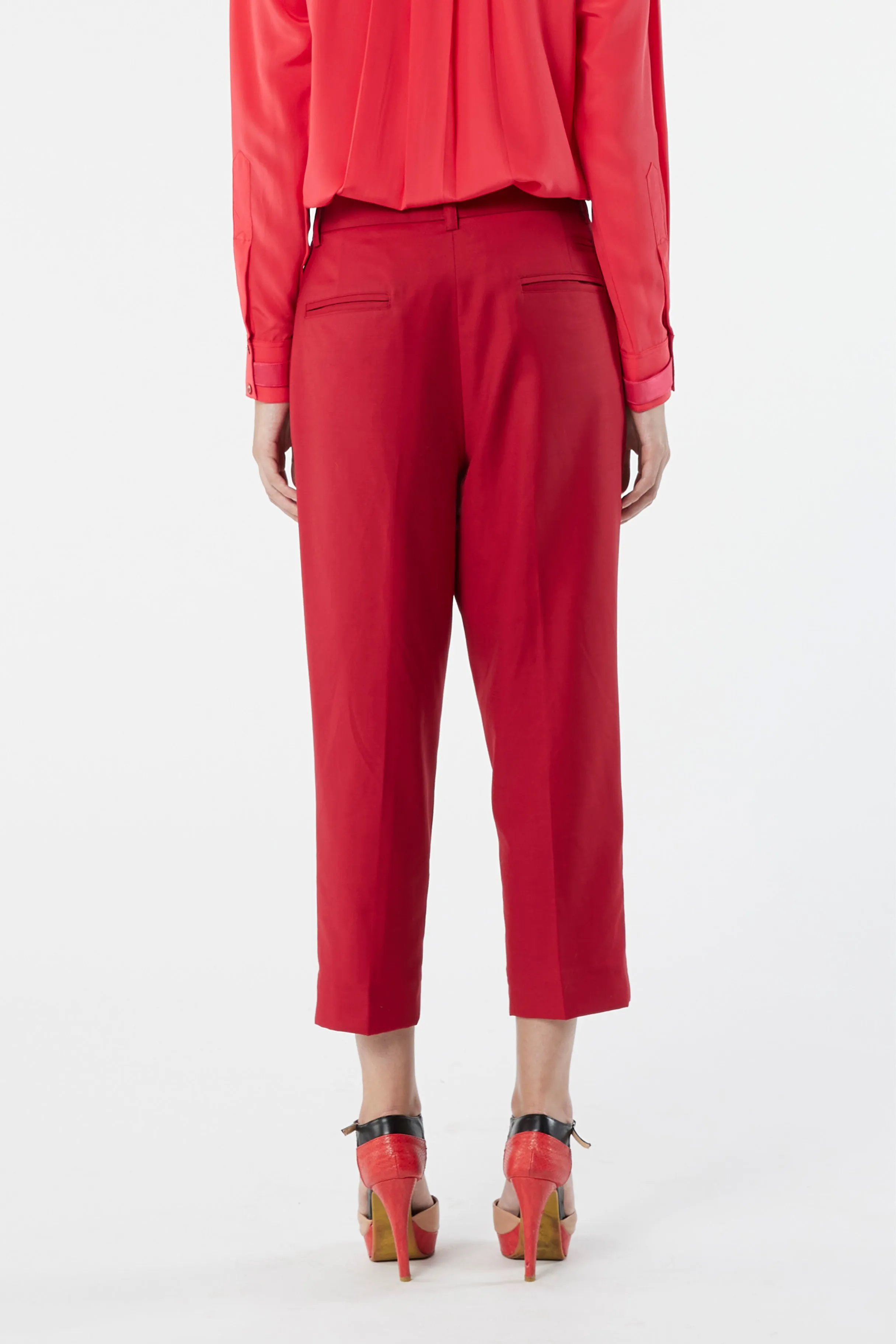 SEATTLE red - wool microfiber suit pant