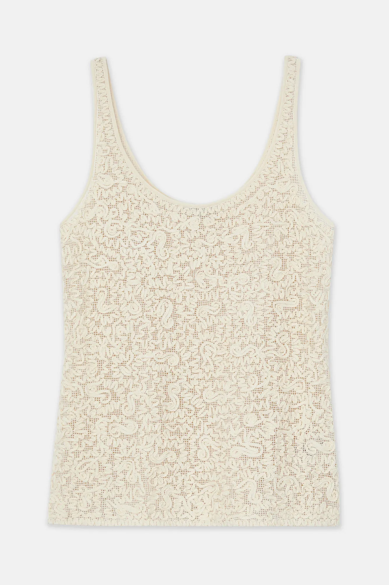 Soutache Embroidered Cotton Tank