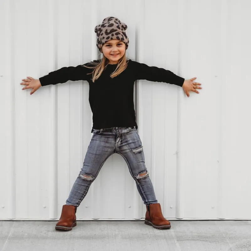 Tan Cheetah Print | Cozy Sweater Knit Beanie