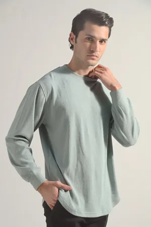 Textured Sweatshirt - Sage Green