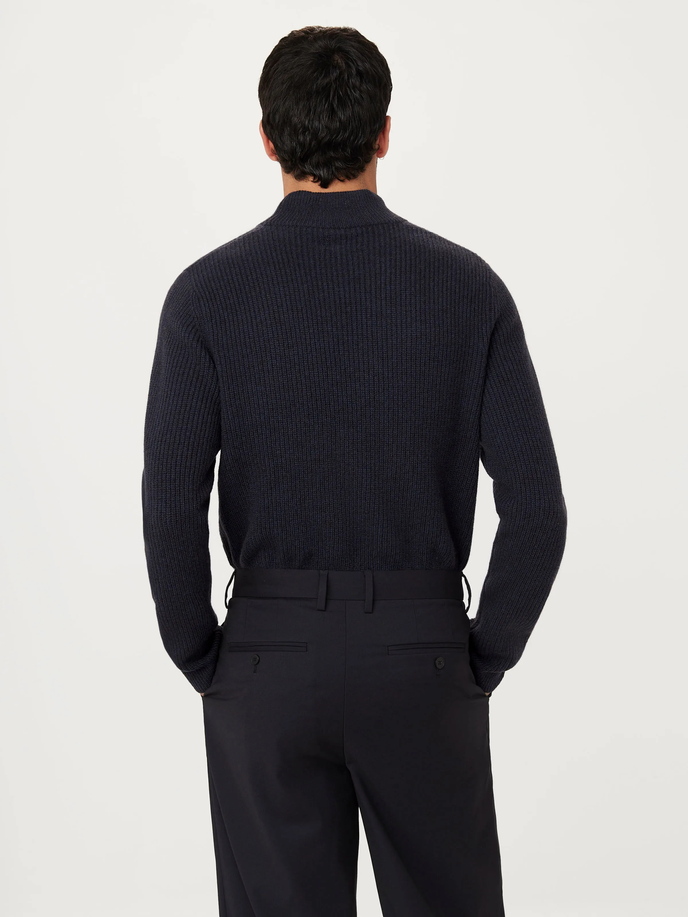 The Yak Wool Mock Neck  in Navy