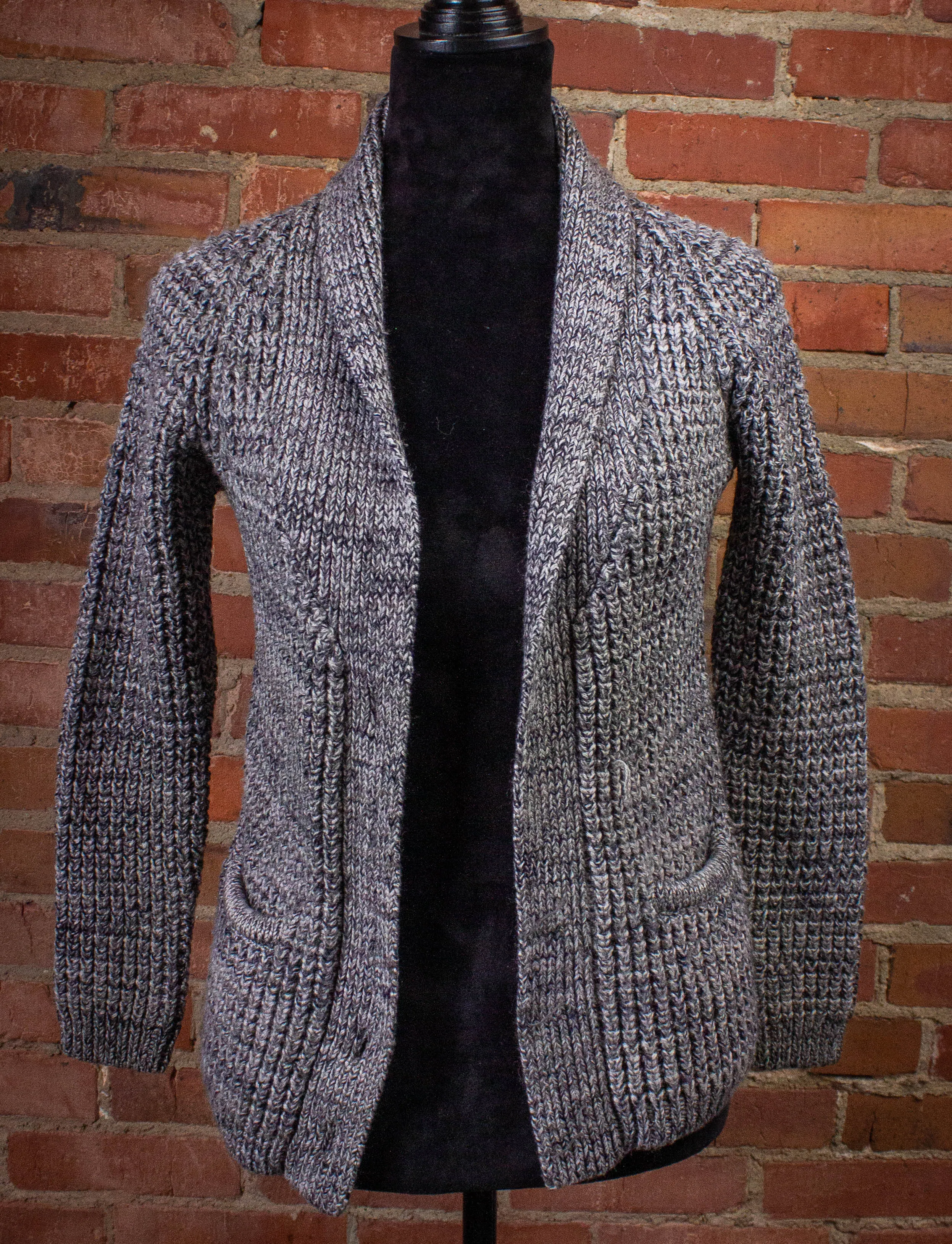 Vintage Rosanna Knit Cardigan 70s Gray XS