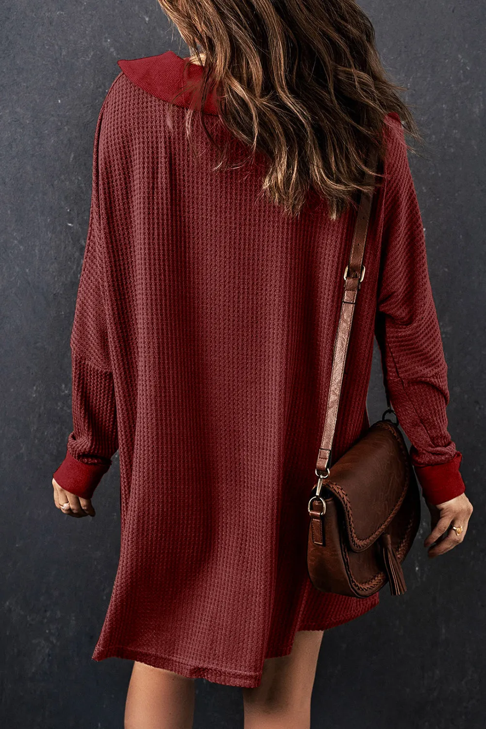 Waffle Knit Long Sleeve Top