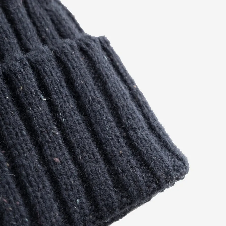 Wells Fleck Rib Beanie - Dark Navy