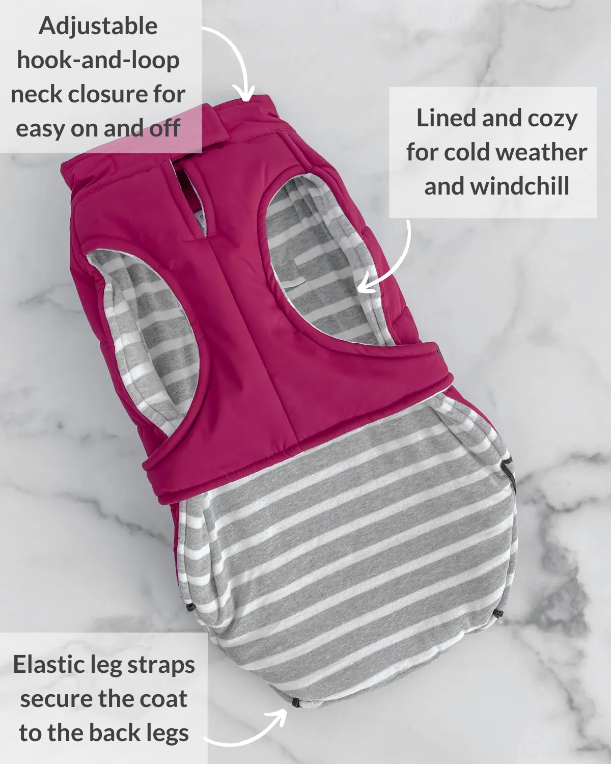 Whistler Winter Dog Coat - Hibiscus Pink