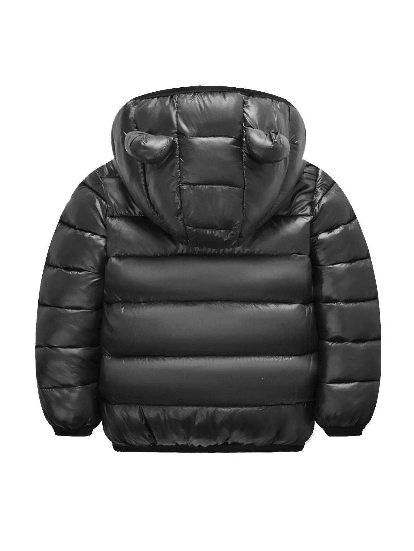 Winter Warmth Boys Puffer Jacket - Soft, Comfortable, and Windproof with Zipper and Hood - Machine Washable, Polyester Fiber Fill, and Nylon Lining