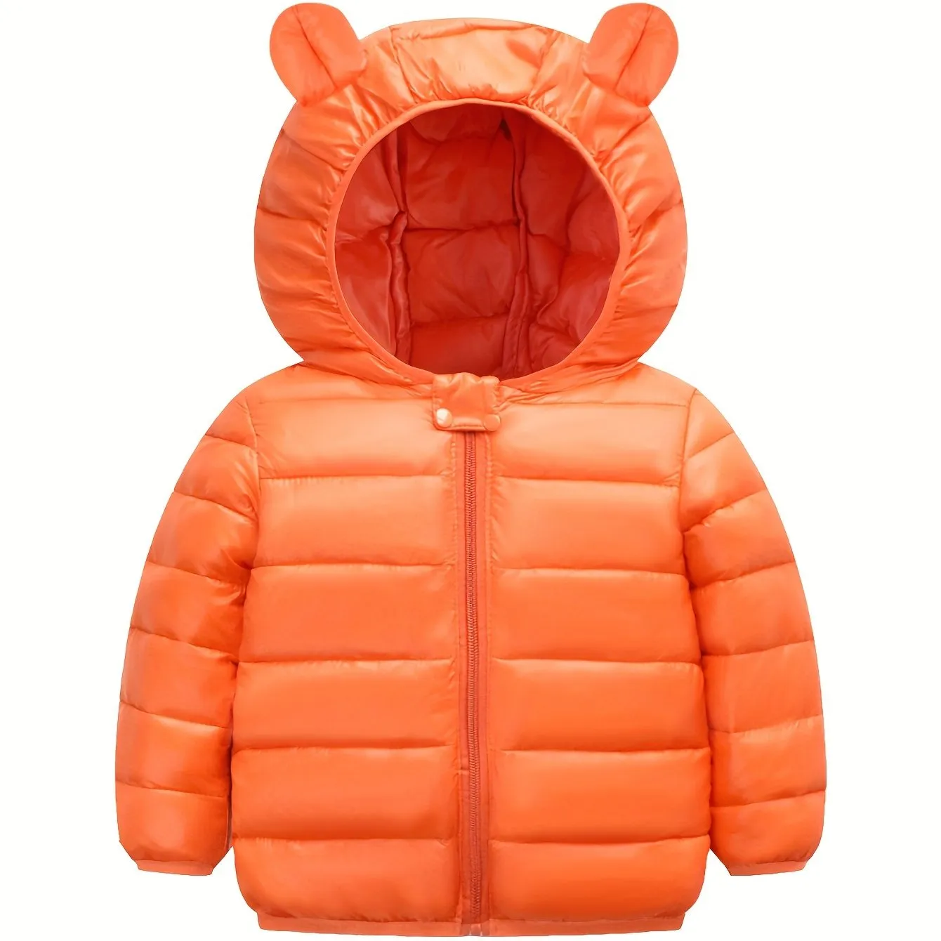 Winter Warmth Boys Puffer Jacket - Soft, Comfortable, and Windproof with Zipper and Hood - Machine Washable, Polyester Fiber Fill, and Nylon Lining