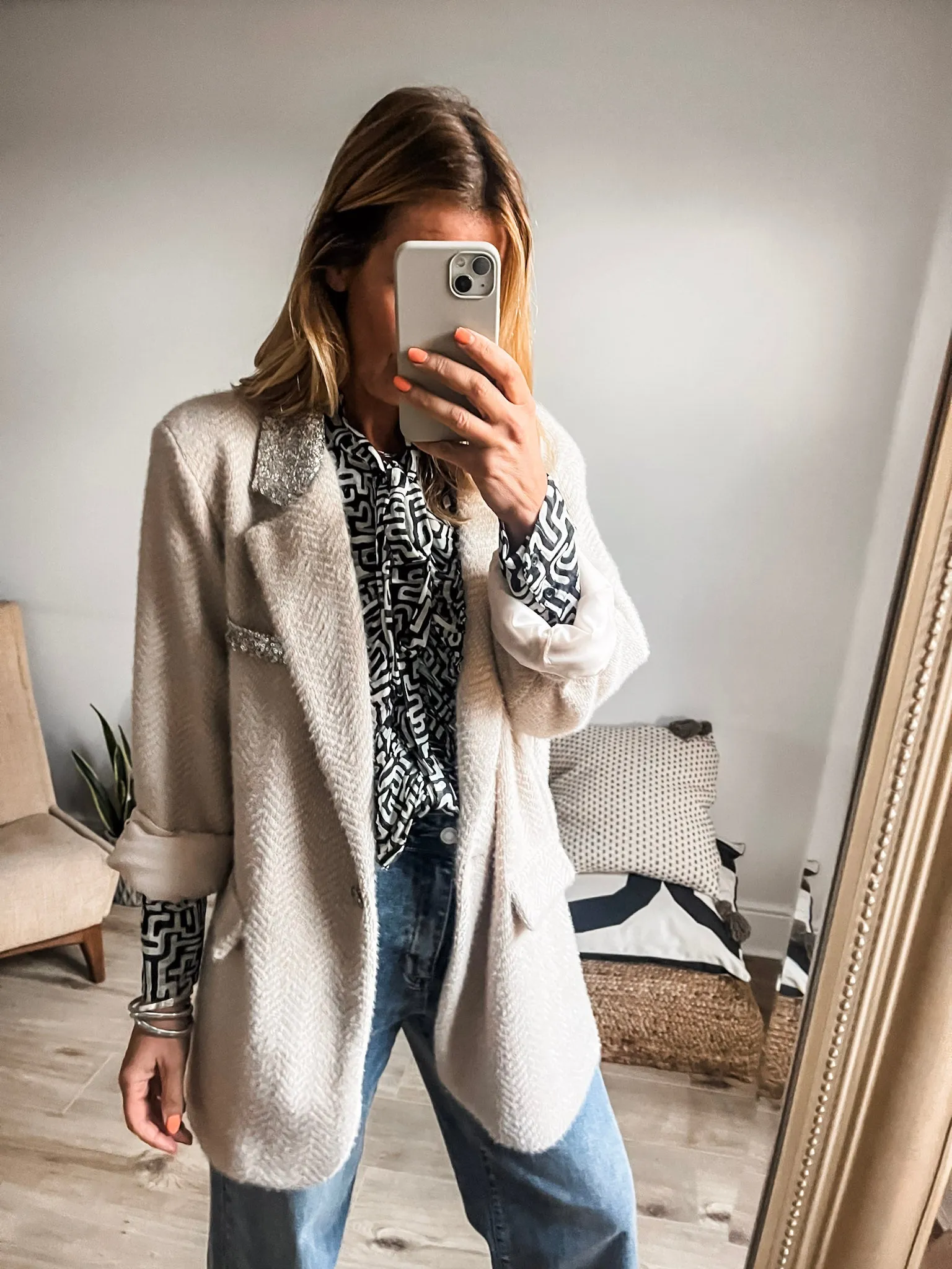 Wool Sequin Blazer