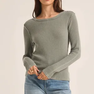 Z Supply Palm Green Arlet Thermal Top